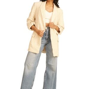 Anne Klein Cream and Gold Textured Jacket